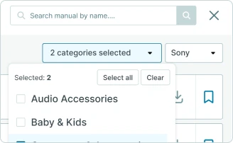 Search & Filter Manuals